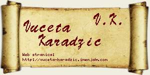 Vuceta Karadžić vizit kartica